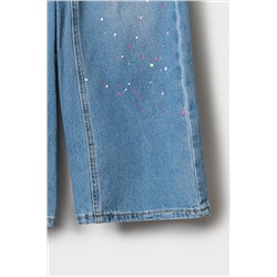 Брюки текстильные джинсовые для девочек PLAYTODAY, 1240109