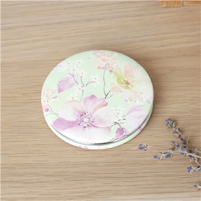 Зеркало карманное 7 см Цветы / PJ-8 /уп 12/480/