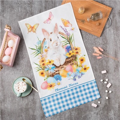 Полотенце «Зайчики», 40×73 см, 100% хлопок, саржа 190 г/м²