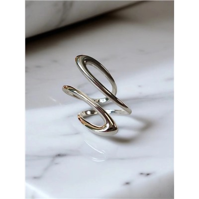 Кольцо с белым серебрением