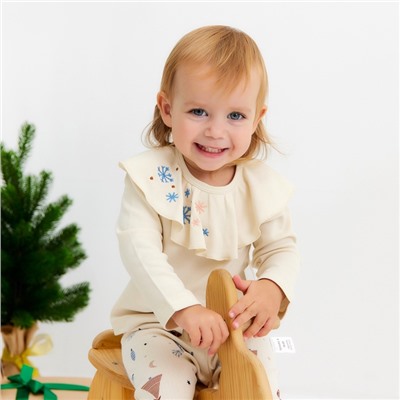 Кофточка с вышивкой «Крошка Я. Новогодние игрушки», рост 86-92 см