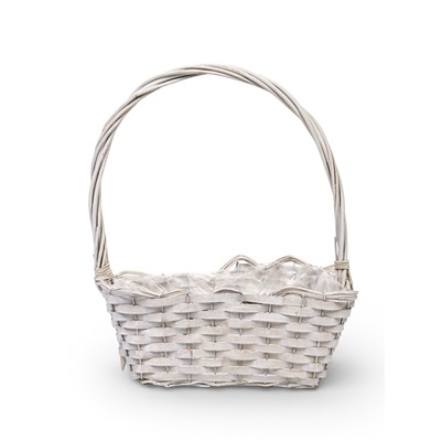 Корзина плетёная для хранения, лоза, прямоугольная, белая, набор 3 шт.