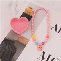 Украшение для девочки бусы детские в коробочке, цвет бус и подвески в ассортименте, арт.007.019