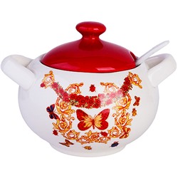 30778 Сахарница с крышкой 375мл с ложкой 3пр Романтика доломит LR (х36)