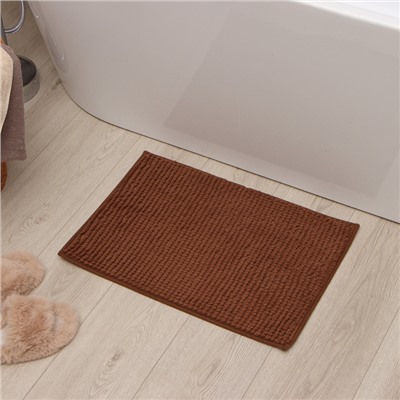 Коврик для ванной «Этель. Букли», 38×58 см, кофейный