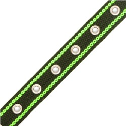 Ошейник брезентовый безразмерный однослойный, 57×2.5 см, ОШ 25-45 см, хаки/зелёный