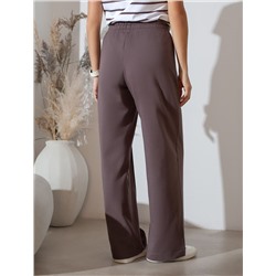 Прямые трикотажные брюки на резинке из футера двухнитки эластичные