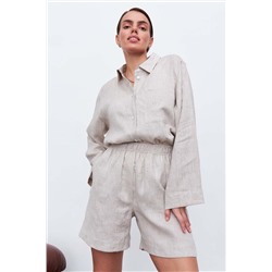 Рубашка короткая  S021_LBGE/Светло-бежевый