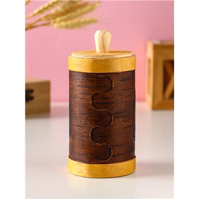 Туес высокий «Конь вороной», банка для хранения, береста