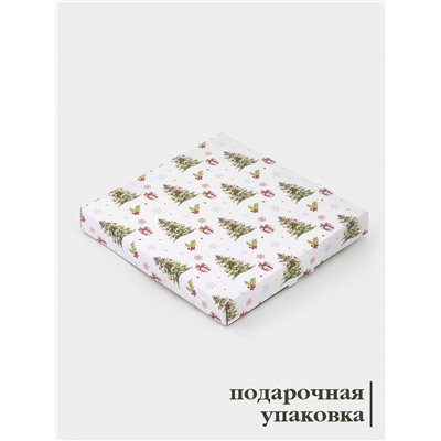 Блюдо новогоднее сервировочное Доляна «Зверьки в лесу», d=19 см, h=2.1 см, стекло, разноцветное