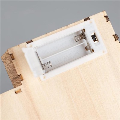 Светодиодная фигура «Дед Мороз и олень» 19×30×4.5 см, дерево, батарейки АААх2 (не в комплекте), свечение тёплое белое