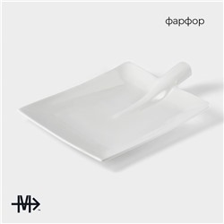 Блюдо Magistro «Лопатка», 24.5×18 см, фарфор, белое
