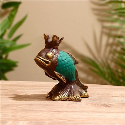 Сувенир «Золотая рыбка», 10×8×6 см, бронза