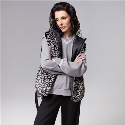 Жилет меховой, Будь в центре (леопард)