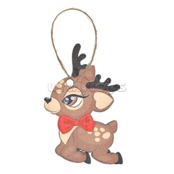 Набор новогодних украшений "Оленята" (6,5* 5 см х 9шт) в коробке