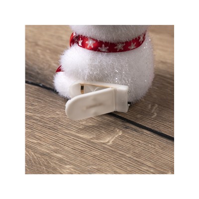 Светодиодная фигура «Медвежонок в бабочке» 9×12×8 см, флок, батарейки CR2032×2 (не в комплекте), свечение тёплое белое