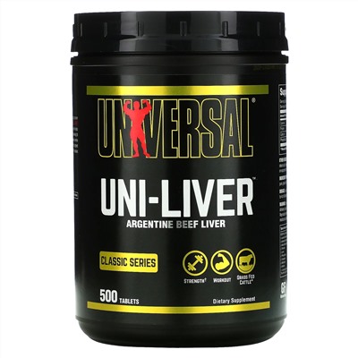 Universal Nutrition, Uni-Liver, Argentine Beef Liver, Classic Series, 500 Tablets