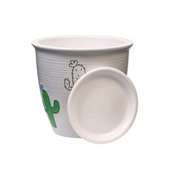 Горшок для цветов «Кактус: № 2», керамический, 700 мл, d=12 см, МИКС