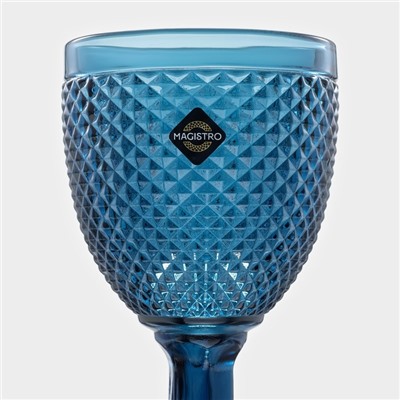 Бокалы для вина Magistro «Вилеро», 280 мл, набор 6 шт., стекло, синие