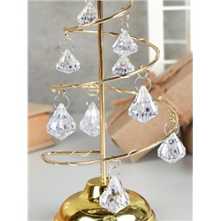 Новогоднее украшение Елка 19 см серебро / NG-01/2 /уп 96/Новый год