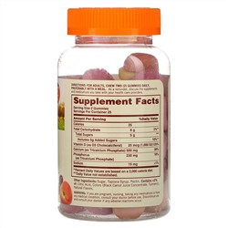 Sundown Naturals, Жевательные конфеты с кальцием, Плюс витамин D3, Персик, банан и вишня, 50 жевательных таблеток