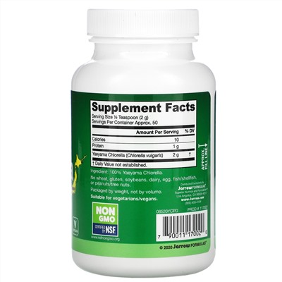 Jarrow Formulas, порошкообразная хлорелла Яэяма, 100 г (3,5 унции)