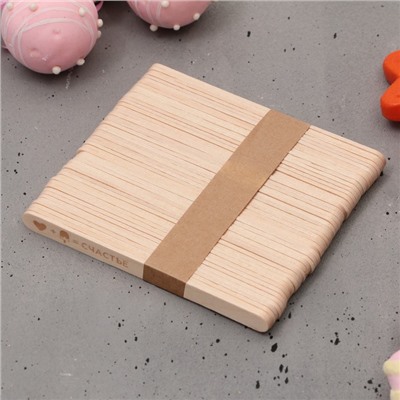Палочки для мороженого деревянные «Счастье», набор 50 шт., 11.4×1 см