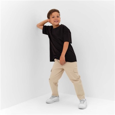 Футболка детская KAFTAN Basic line, размер 30 (98-104 см), чёрная