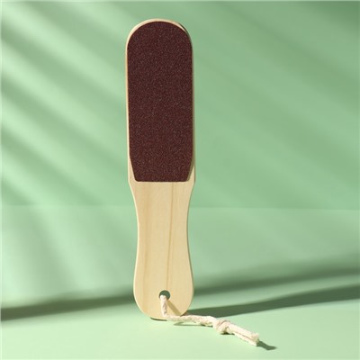 Пилка для пяток, с подвесом, наждачная, двусторонняя, 25 см, деревянная