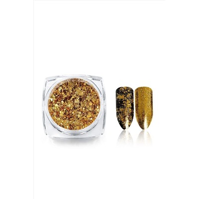 Nail Art Зеркальная втирка мелкие хлопья, золотистый KRISTALLER, 1119431