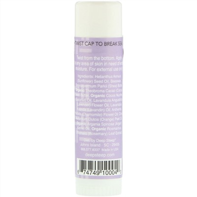 Deep Steep, Moisture Stick Body Balm, Lavender Chamomile, .5 oz (15 g)