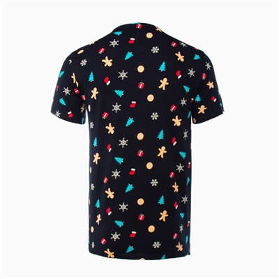 Футболка мужская KAFTAN Xmas family, размер 48, хлопок 100%, чёрная