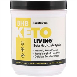 Nature's Plus, BHB Keto Living, ягодный лимонад, 7,4 унц. (210 г)