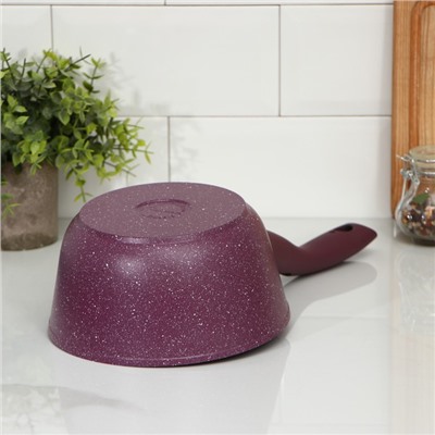 Ковш Trendy Style, 1,5 л, d=18 см, h=9,5 см, стеклянная крышка, съемная ручка, антипригарное покрытие, цвет фиолетовый