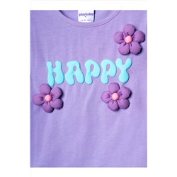 Комплект трикотажный для девочек: фуфайка (футболка), шорты PLAYTODAY, 1243848