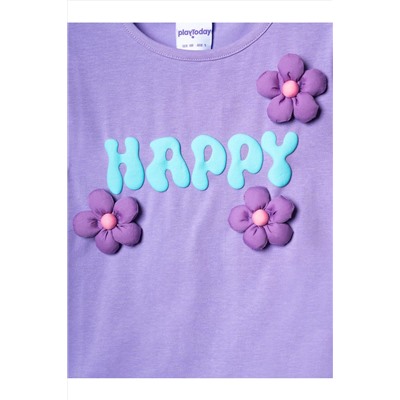 Комплект трикотажный для девочек: фуфайка (футболка), шорты PLAYTODAY, 1243848