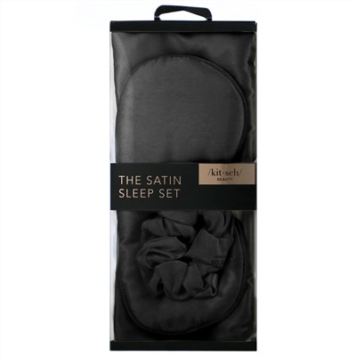 Kitsch, The Satin Sleep Set, Black, 3 Piece Set
