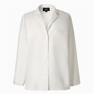 Блуза женская шелковая MIST: Classic Collection, размер 50, цвет экрю