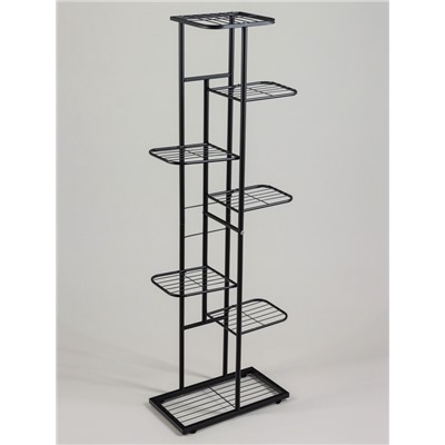 Подставка для цветов Greengo, 7 полок, 43×22×126 см, напольная, металл, чёрная