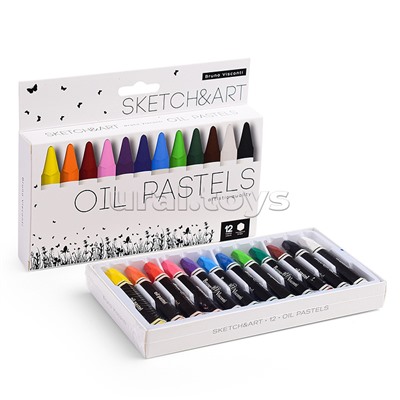 Масляная пастель "Sketch&Art" 12цв. (мелки шестигранной формы)