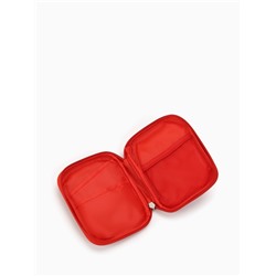 Косметичка-аптечка дорожная на молнии, с ручкой, маленькая, красная