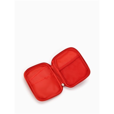 Косметичка-аптечка дорожная на молнии, с ручкой, маленькая, красная