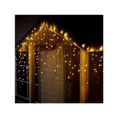 Гирлянда «Бахрома» 3×0.9 м, IP44, УМС, тёмная нить, 232 LED, свечение тёплое белое, 220 В