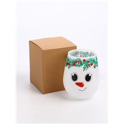 Стакан стеклянный новогодний «Снеговик», 620 мл