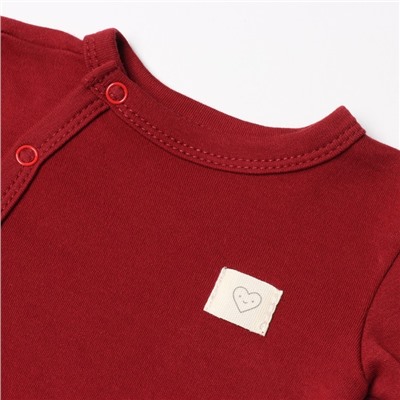 Боди детское «Крошка Я» Cherry Red, рост 80-86, вишневый