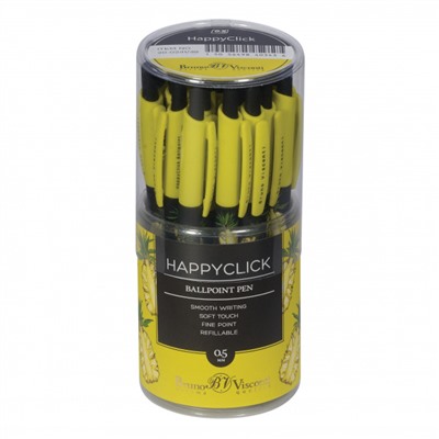 Ручка автоматическая шариковая 0.5мм "HappyClick.Fresh fruity. Ананас" синяя 20-0241/49 Bruno Visconti