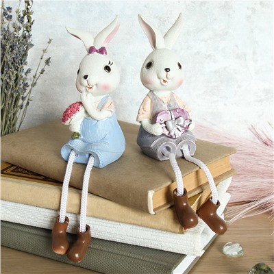 Фигурка Кролик висячие ножки 2 штуки набор / 9782 /уп 60/