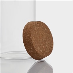 Банка для хранения сыпучих «Классика», 800 мл, 8.5×19 см, с пробковой крышкой, стекло