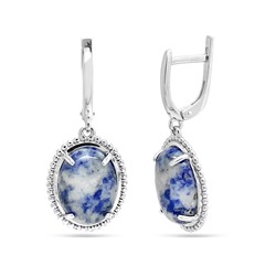 Серьги из серебра содалит, СП9