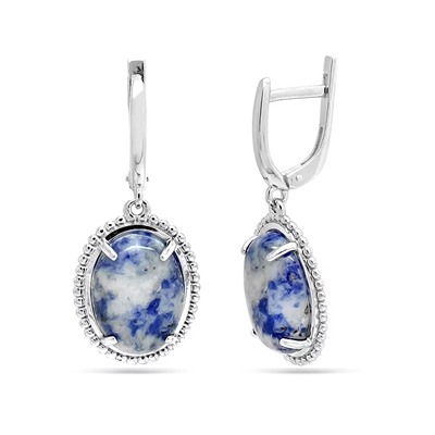 Серьги из серебра содалит, СП9
